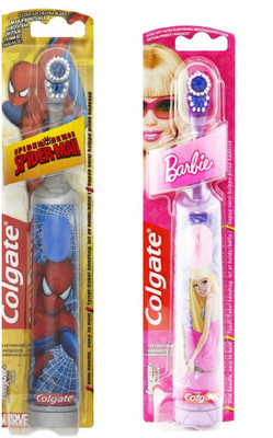 Colgate Barbie Powered Toothbrush Battery toothbrush slim soft brush kids fun brush Soft Toothbrush