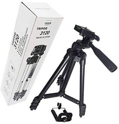 

BIRATTY 3120 Lightweight Video Tripod 3-Way Head for All Digital Camera & Smartphones Monopod, Tripod(Black, Supports Up to 400 g)