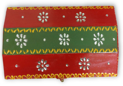 

CraftySAA Handicrafted Doubleroll bangle box Double Roll Vanity Box(Green)