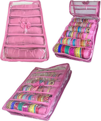 

phoenixfaso Six Rods Bangle Bracelet Watch Bag Jewelery Vanity Box(PINK) vanity box Vanity Box(Multicolor)