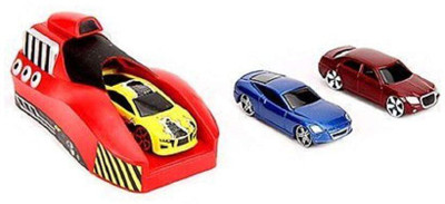 

TAAJ Car high Speed Launcher Along with 3 Die cast Metal Car and Stoppers for kids (Multicolour)(Multicolor)