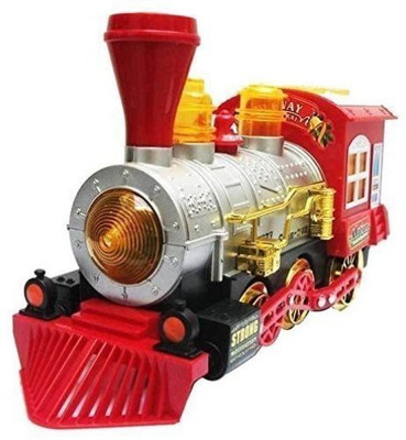 

NIYAMAT Battery Operated Bump & Go Light Sound Bubble Shooter Train Engine Toy for Kids(Red)