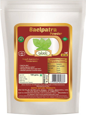 

biotic Baelpatra Powder ( Aegal marmelos ) - 100 g(100 g)