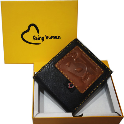 

BElNG HUMAN Men Black Genuine Leather Wallet(8 Card Slots)