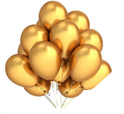 

KNK Solid GOLDEN METALLIC PARTY DECORATION/ Balloon (Gold, Pack of 100) Balloon(Gold, Pack of 100)