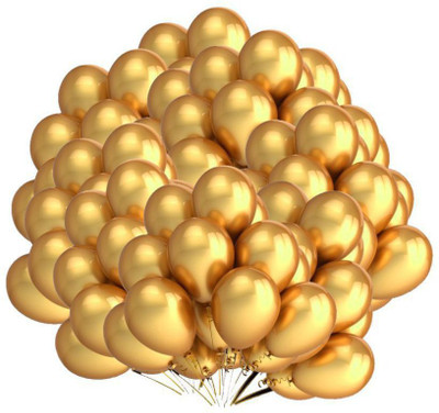 

KNK Solid GOLDEN METALLIC PARTY DECORATION/ Balloon (Gold, Pack of 25) Balloon(Gold, Pack of 25)