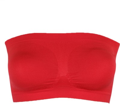 Neo Smarrt Cotton Women Bandeau/Tube Lightly Padded Bra(Red)