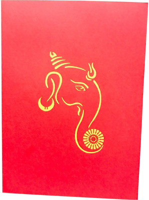 

Paperkraft Ganesh Idol Pop Up Greeting Card(Red, Pack of 1)