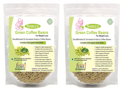 

Shree Organic Green Coffee beans for Weight Loss (Decaffeinated & Unroasted Coffee Beans) Instant Coffee(2 x 250 g, Green Coffee Flavoured)