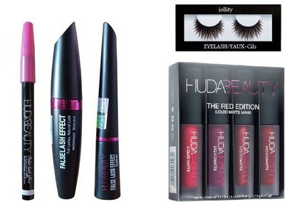 

jollity Eyelash And Huda Beauty Red Edition And Huda Beauty 3 in 1(Set of 8)