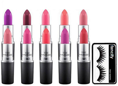 

fancify eyelashes,mac matte finish lipstick multicolor ( set of 10)(Set of 11)