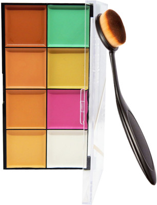 

firstzon™ 8 color cream concealer palette with make up moulding brush B(Set of 2)