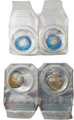 

drr teleservices Dark blue and green Monthly Contact Lens(0, Dark blue, green, Pack of 4)