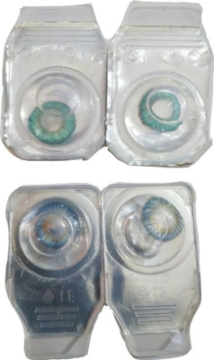 

drr Eye contact Lanse Monthly Contact Lens(0, Sea blue and turquoise, Pack of 2)