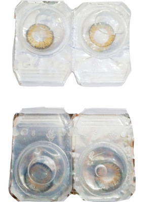 

drr teleservices Eye contact Lanse Monthly Contact Lens(0, Grey, Honey, Pack of 4)