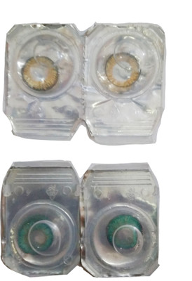 

drr teleservices Eye contact Lanse Monthly Contact Lens(0, Turquoise, Honey, Pack of 2)