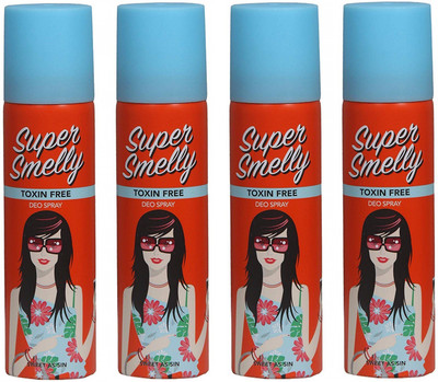 

Super Smelly Sweet As Sin 100% Toxin Free Deodorant Spray - For Women(600 ml, Pack of 4)
