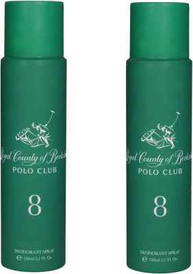 

Royal County of Berkshire Polo Club 2 No.8 Deodorant Spray - For Women(150 ml, Pack of 2)