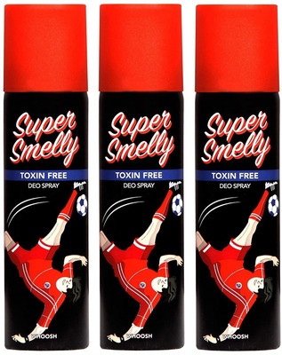 

Super Smelly Whoosh 100% Toxin Free Deodorant Spray - For Men(450 ml, Pack of 3)