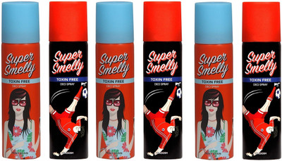 

Super Smelly Sweet As Sin With Whoosh 100% Toxin Free Body Spray - For Boys & Girls(900 ml, Pack of 6)