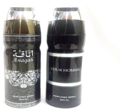 

ARQUS ANAQAH AND POUR HOMME Perfume Body Spray - For Men & Women(400 ml, Pack of 2)