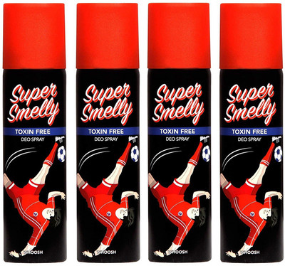 

Super Smelly Whoosh 100% Toxin Free Deodorant Spray - For Men(600 ml, Pack of 4)
