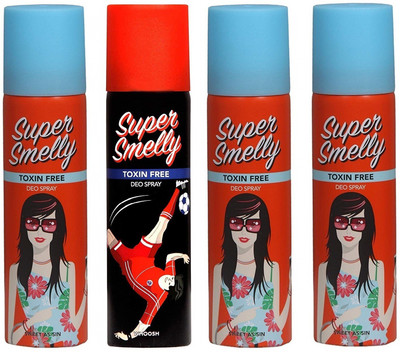 

Super Smelly Sweet As Sin With Whoosh 100% Toxin Free Body Spray - For Boys & Girls(600 ml, Pack of 4)