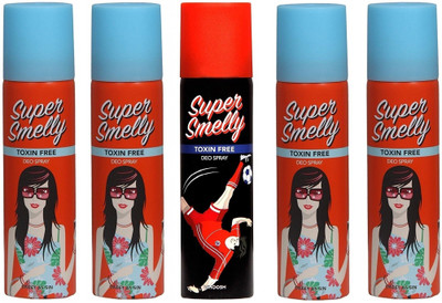 

Super Smelly Sweet As Sin With Whoosh 100% Toxin Free Deodorant Spray - For Men & Women(750 ml, Pack of 5)