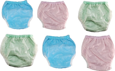 

Aayat Kids Premium Soft Polka Inside Towel Outside Plastic Absorable Training Pants Pack of 6, Multicolor