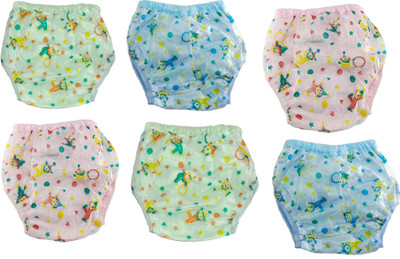 

Aayat Kids Premium Soft Printed Inside Towel Outside Plastic Absorable Training Pants Pack of 6, Multicolor