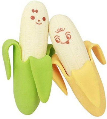 

Era Innovative Gifting Banana Expression Eraser Cute Shape Mini Eraser School Supplies (Pack of 2) Non-Toxic Eraser(Set of 2, Multicolor)