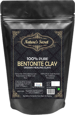 

nature's secret Bentonite Clay Powder Organic. Use for Clay Mask Detox Etc. Healing Detoxifying Useful on Oily Skin. Cosmetic-grade. Face & Body Detox.(200 g)