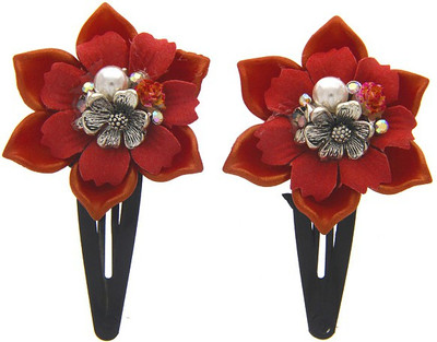 

Anuradha Art Jewellery Hair Pin For Girls & Kids Tic Tac Clip(Red)