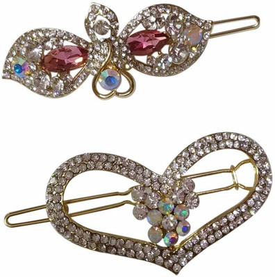 

New Arihant Traders New Arihant Traders- Backpin/Side Pin with stone for Women & Girls (2 pieces) Hair Pin(Gold, Silver)