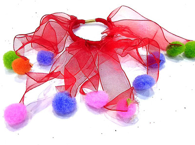 

Proplady Princess Collection Designer Pom Pom Elastic Cotton Stretch Ponytail Band/Hair Tie|Latest Hair Accessories for Girls & Women Rubber Band, Hair Accessory Set, Braid Extension, Bun Clip(Multicolor)