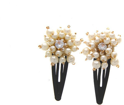 

Anuradha Art Jewellery Hair Pin For Girls & Kids Tic Tac Clip(White)