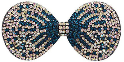 

Fashion closet Designer blue color Bow shape hair clip studded for women and girls Hair Clip(Blue)