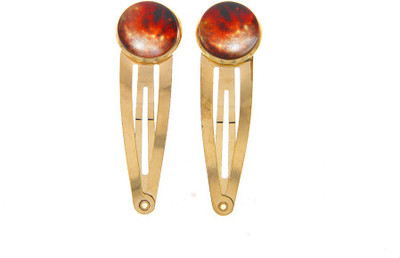 Anuradha Art Jewellery Hair Pin For Girls & Kids Tic Tac Clip(Orange)