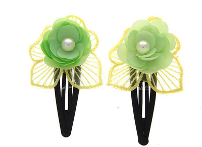 Anuradha Art Jewellery Hair Pin For Girls & Kids Tic Tac Clip(Green)