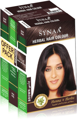 

Synaa Herbal Hair Color,Henna + Herbs - No PPD Pack of 3 Hair Color(Brown)
