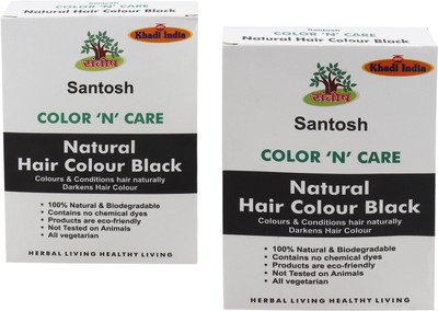 

Khadi India Santosh Organic Natural Black hair Colour-Pack of 2x60g(60 g)