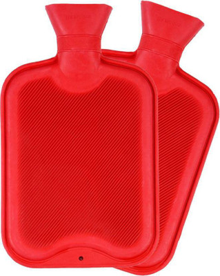 

BANQLYN Hot Water Bottle standard (Pack of 2) Combo 2 Pack 2000 ml Hot Water Bag (Red/Red Hot water bags 1 L Hot Water Bag(Red, Red)