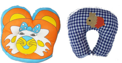

EasyShop Cartoon Neck Support Soft baby Pillow for Children,made with best quality fabric with good looking_Pack of 2 (1 Neavy Blue and 1 Orange) Neck Pillow(Neavy Blue, Orange), Neavy blue and orange