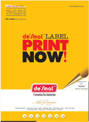 Desmat A4st1 - 100s, Labels,A4 Sheet Self-Adhesive Paper Label(White)
