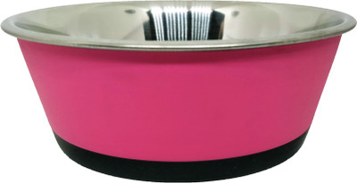 

Goofy Tails Dog Feeding Pink Bowl (Large) Round Stainless Steel Pet Bowl(1 L Pink)