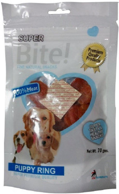 

Goofy Tails Super Bite Puppy Ring (Pack Of 6) Chicken Dog Treat(70 g, Pack of 6)