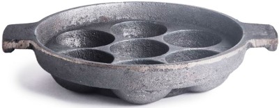 Jayam Cast Iron Kuzhipaniyara Thattu 7 Kuzhi / Cavity Paniarakkal 1 L capacity 20 cm diameter(Cast Iron, Induction Bottom)