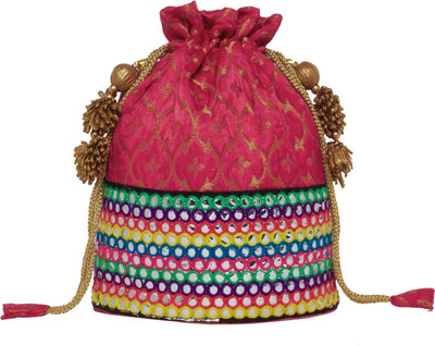 

TARUSA Textured Potli(Pink)