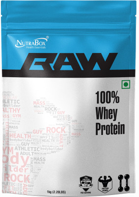 NUTRABOX 100% Pure Raw Protein Concentrate Gym Supplement Powder for Body Building Whey Protein(1 kg, Unflavored)
