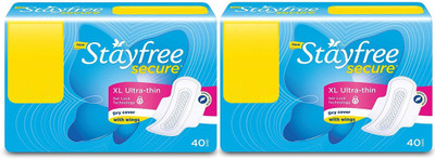 

Stayfree Secure 40+40 Regular Pad Sanitary Pad(Pack of 2)